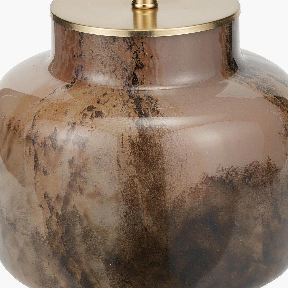 Cerdanya Brown and Beige Glass Table Lamp Base