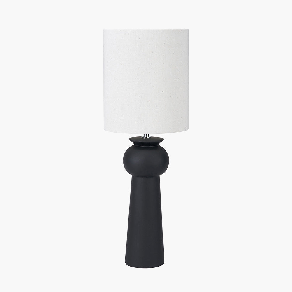 Sloane Black Contemporary Ceramic Table Lamp with White Cotton Shade