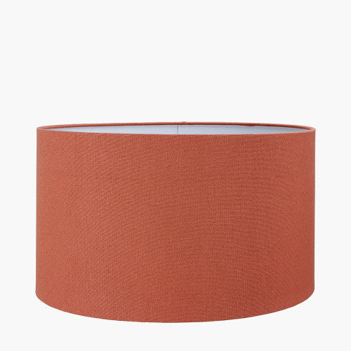 Ayra Natural Turned Wood Table Lamp with Henry 40cm Tobacco Handloom Shade