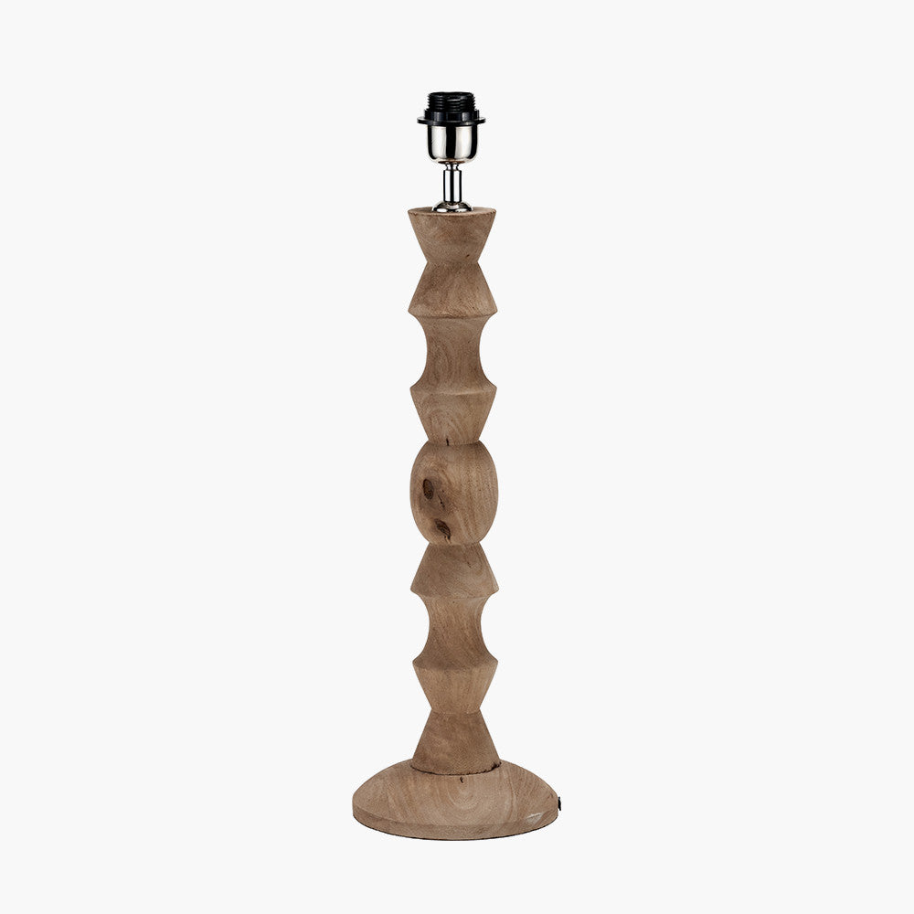 Ayra Natural Modernist Large Turned Wood Table Lamp Base
