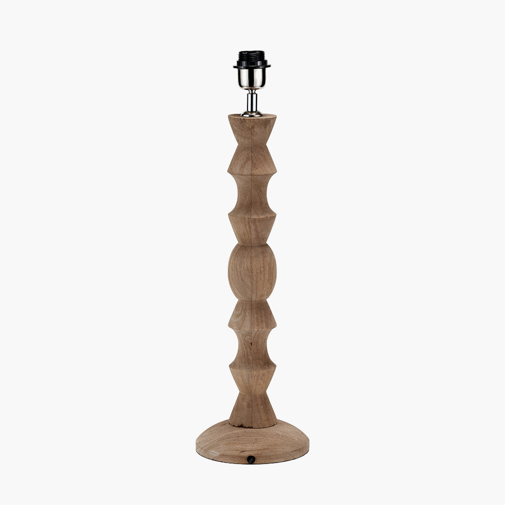 Ayra Natural Modernist Large Turned Wood Table Lamp Base