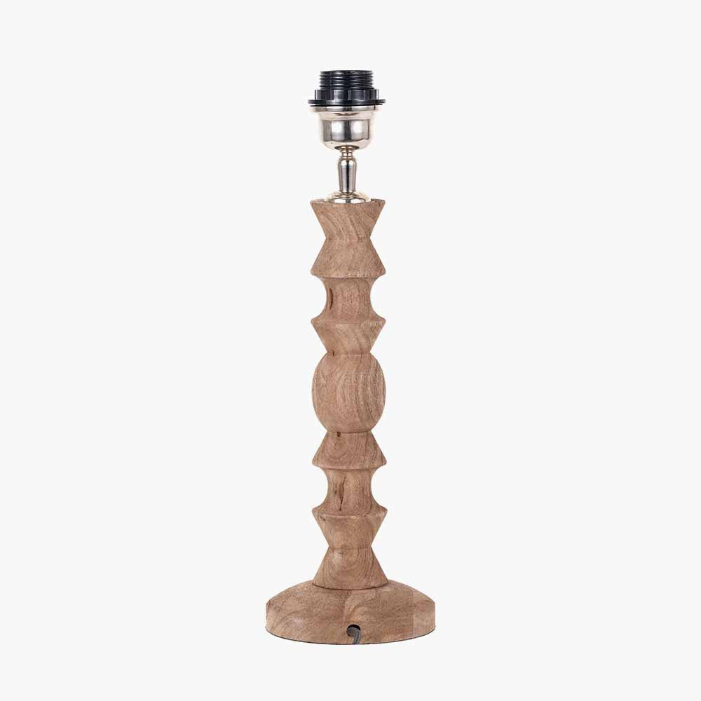 Ayra Natural Modernist Turned Wood Table Lamp Base