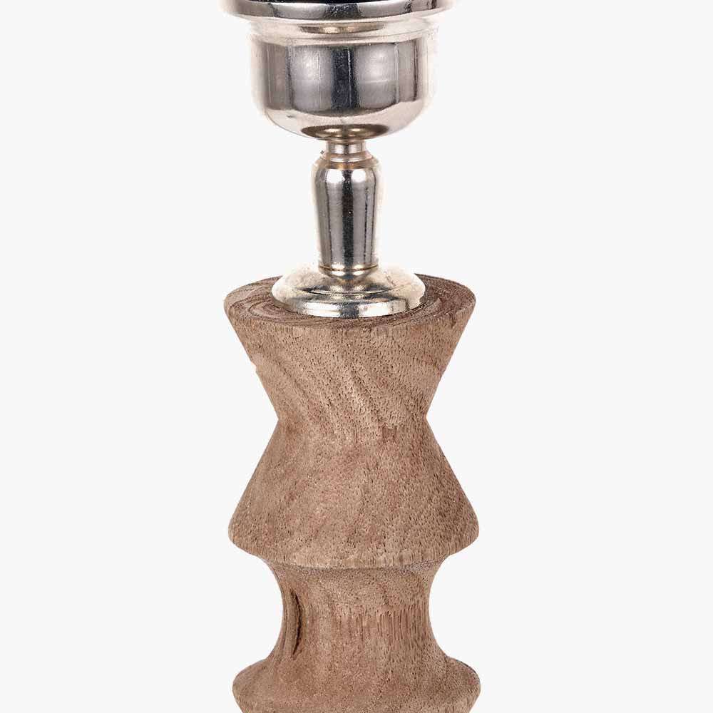 Ayra Natural Modernist Turned Wood Table Lamp Base
