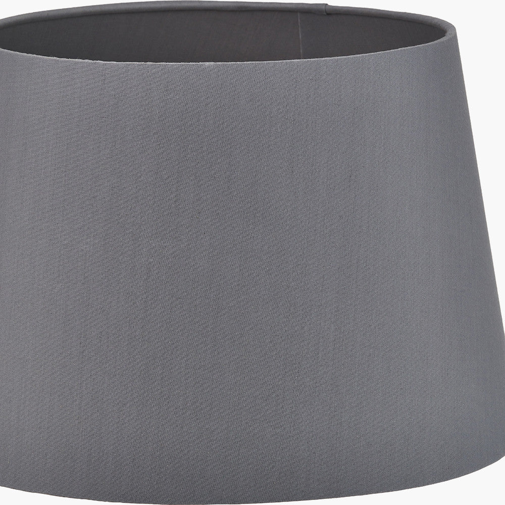 Auden Silver Table Lamp with Steel Grey Shade | Modern Table Lamp
