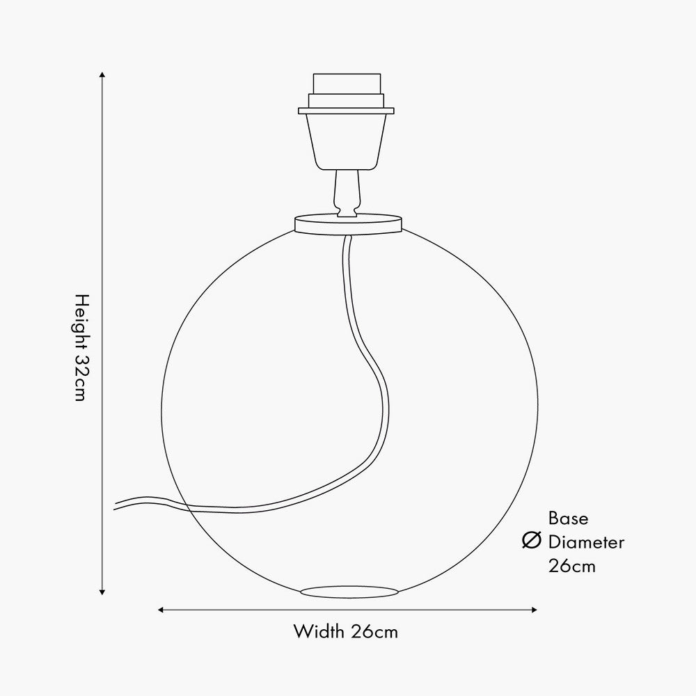 Camille Smoke Grey Circle Design Handcut Glass Table Lamp Base – Modern Textured Glass Lighting