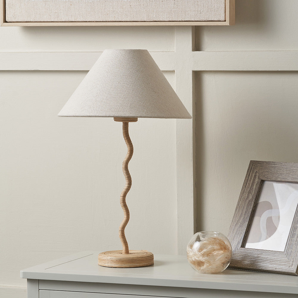 Palau Rattan Wave Table Lamp Base