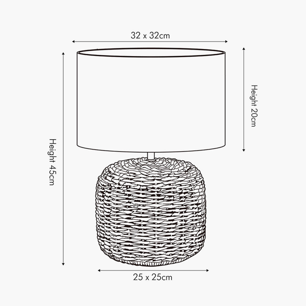 Shop the Acer Natural Woven Small Table Lamp with an ivory textured jute shade, adding both style and texture to your home. Shop online now at www.nobleandnook.co.uk