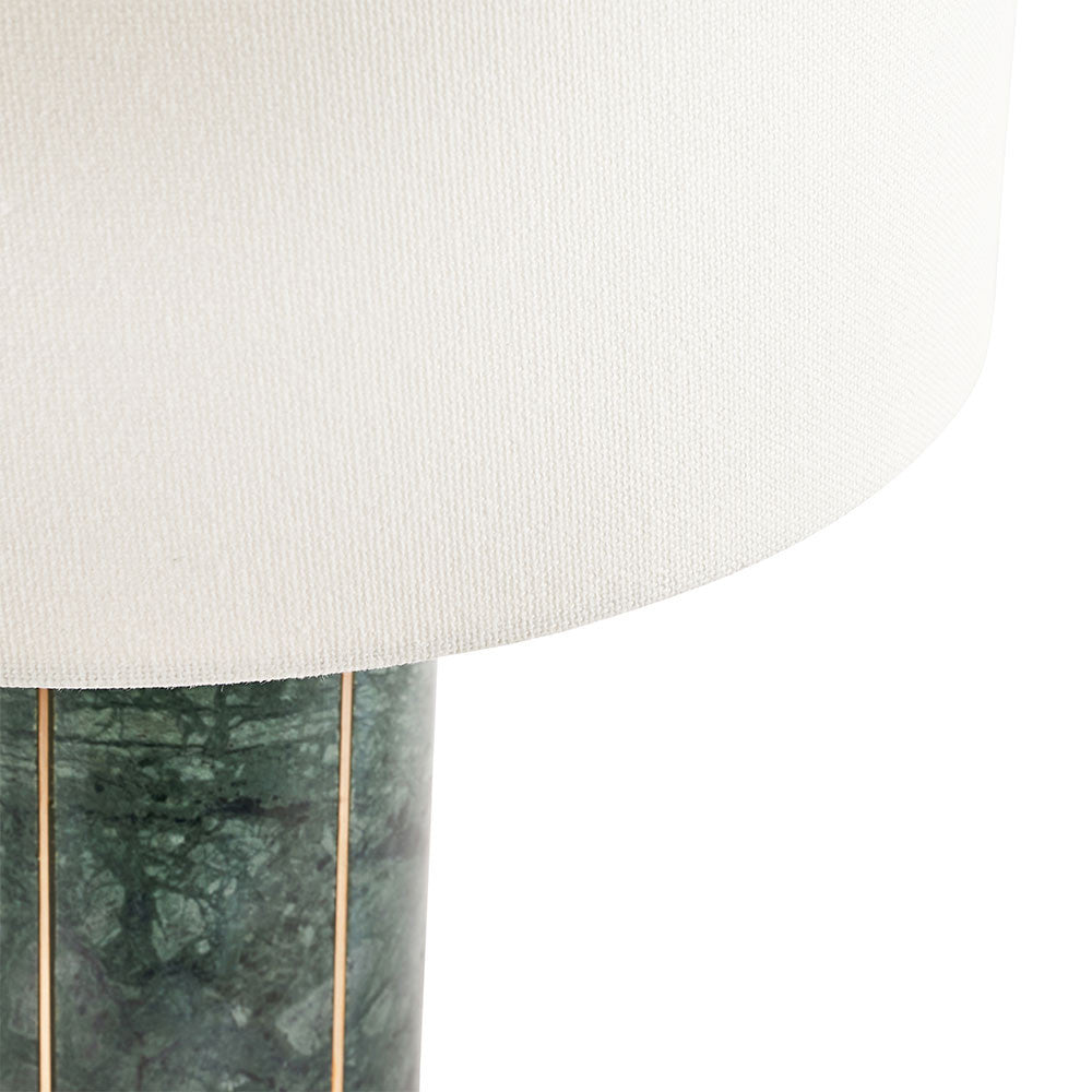 Shop the Venetia Green Marble and Gold Metal Tall Table Lamp with inlaid brass, creating a modern and elegant look. FREE UK MAINLAND DELIVERY. Shop online now at www.nobleandnook.co.uk