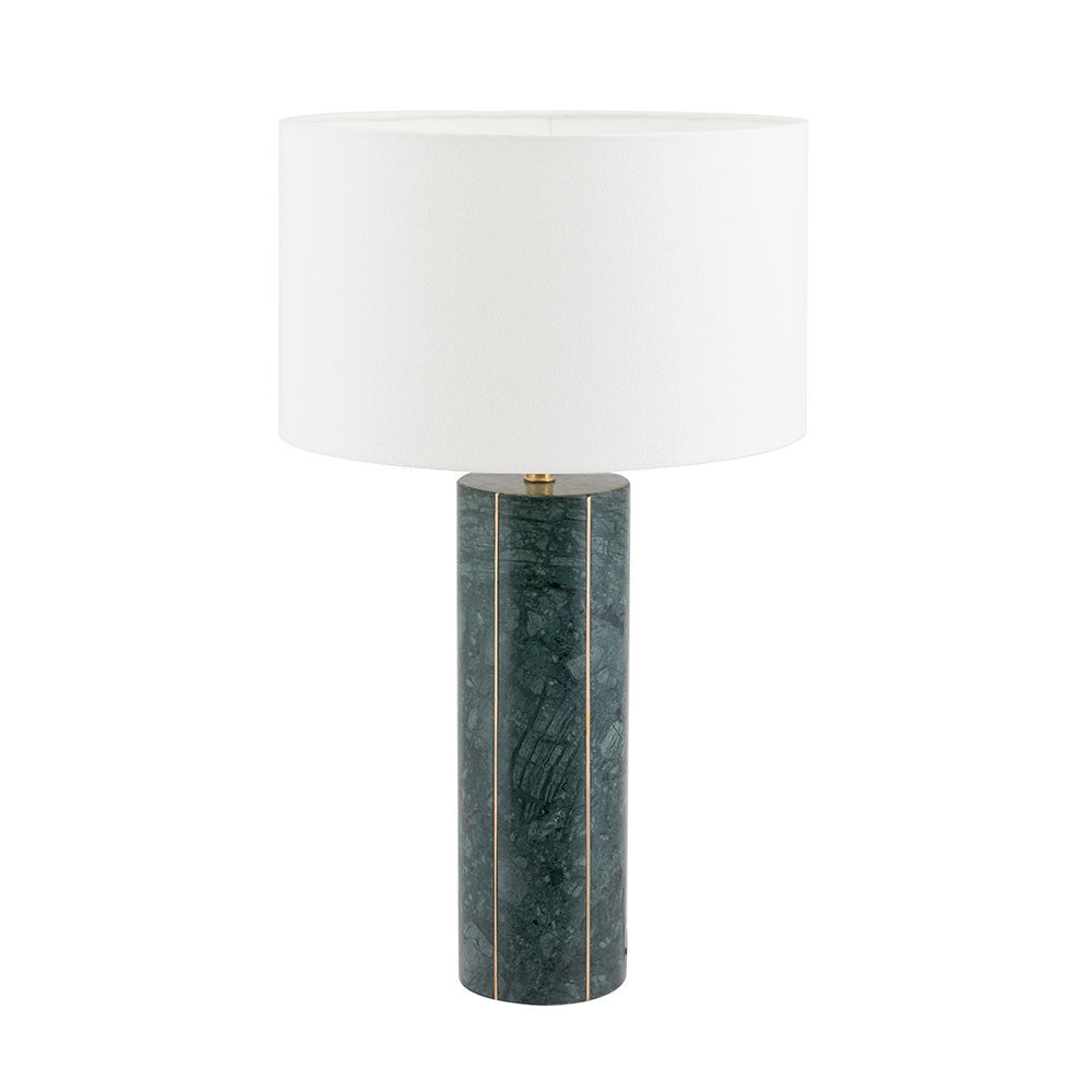 Shop the Venetia Green Marble and Gold Metal Tall Table Lamp with inlaid brass, creating a modern and elegant look. FREE UK MAINLAND DELIVERY. Shop online now at www.noblandnook.co.uk