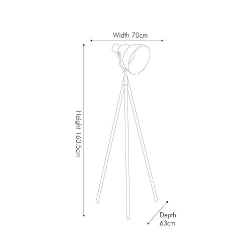 Studio-Inspired Design – Evokes classic film set lighting with a bold tripod silhouette Natural Bamboo Legs and Matt White Metal Shade. Dimensions W70xD63xH164cm. Shop online today at www.nobleandnook.co.uk