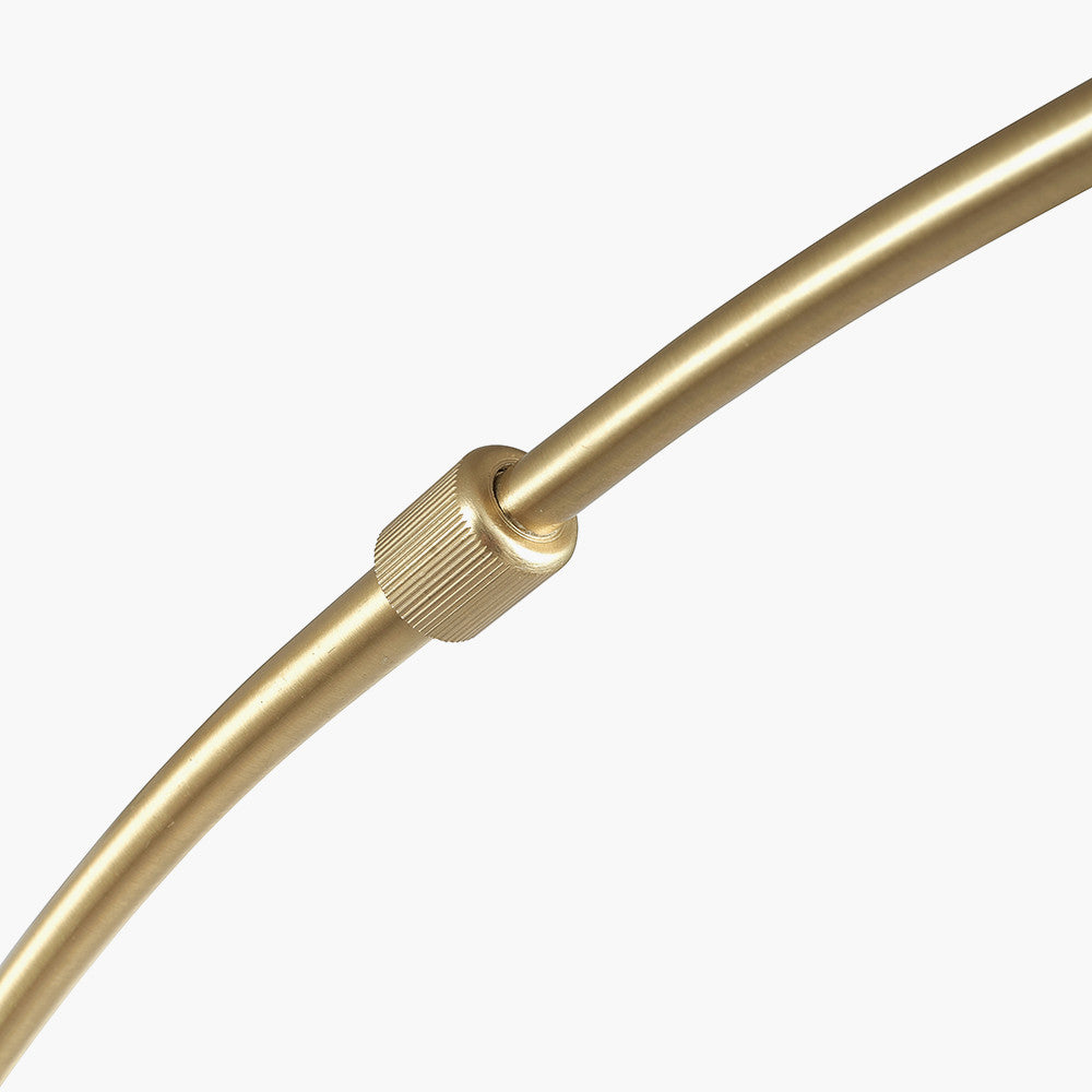 Feliciani Brushed Brass Metal and White Marble Floor Lamp