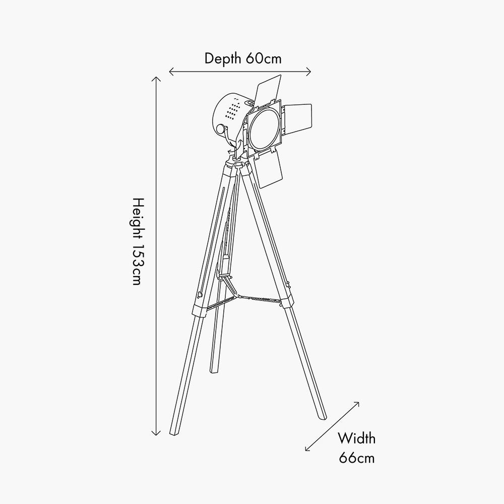 Hereford Silver and Black Tripod Floor Lamp