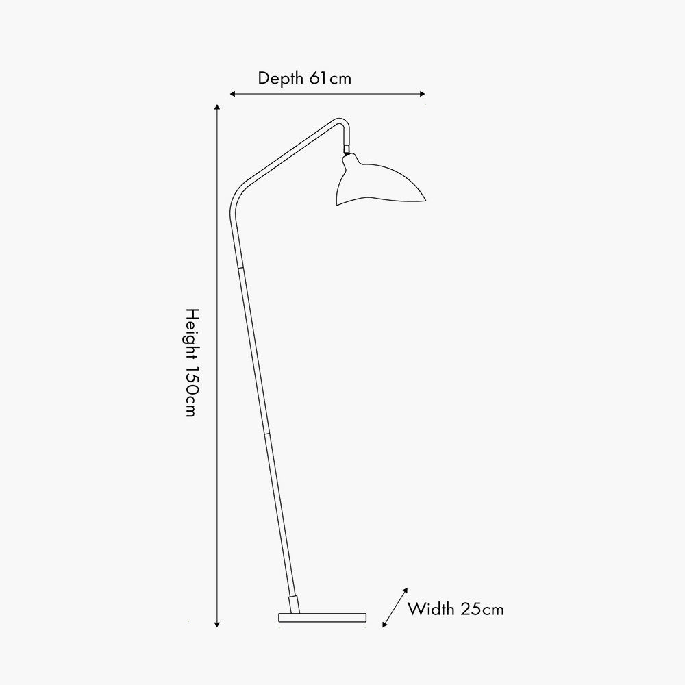 Toulon Black Metal Task Floor Lamp | Modern Reading Floor Lamp