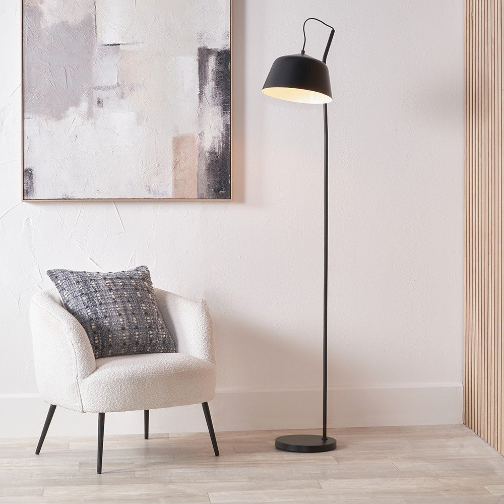 Amalie Black Metal Retro Task Floor Lamp