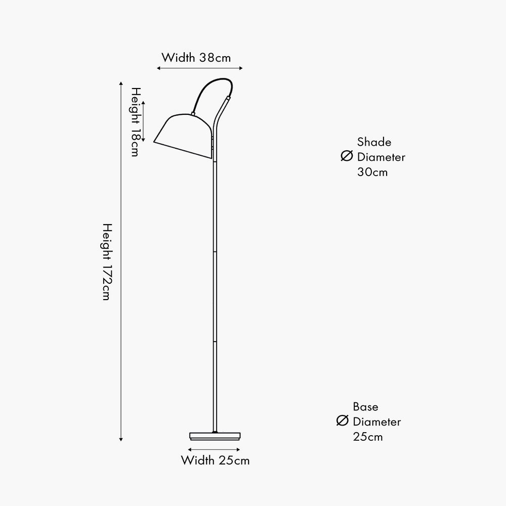 Amalie Grey Metal Retro Task Floor Lamp | Adjustable Modern Reading Lamp