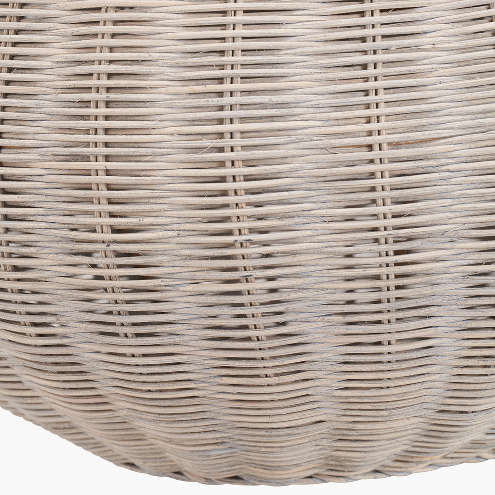 Allona Grey Wash Rattan Pendant