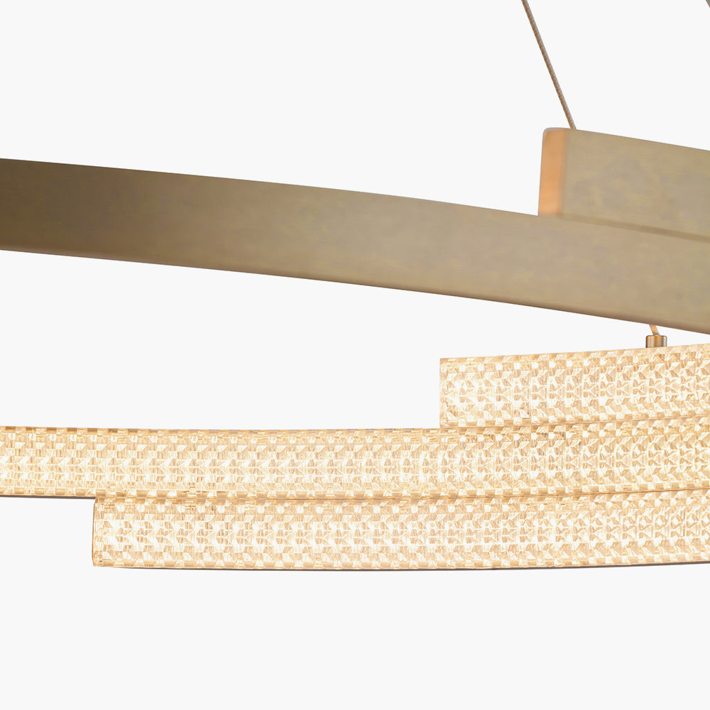 Sienna Gold Metal LED Ring Pendant – Contemporary Crystal Effect Ceiling Light