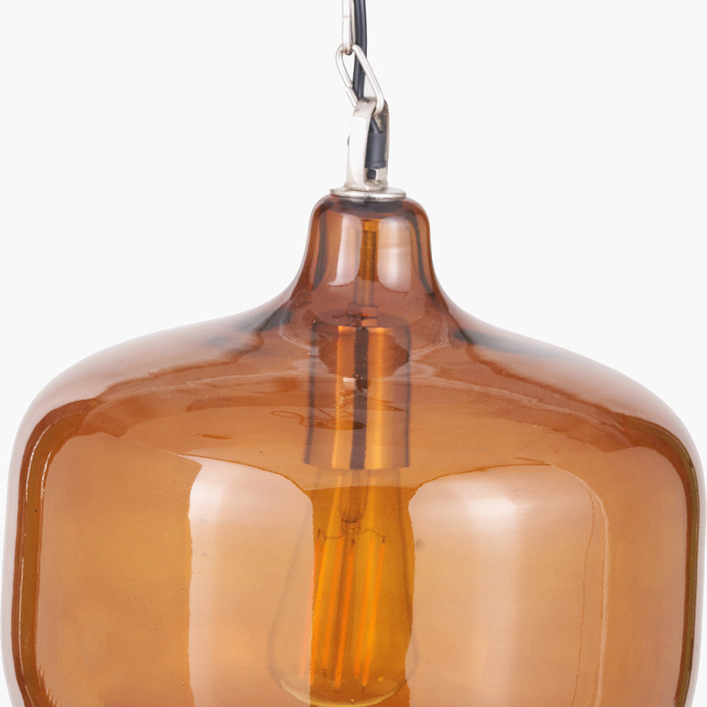Corby Amber Glass Pendant – Handcrafted Ceiling Light