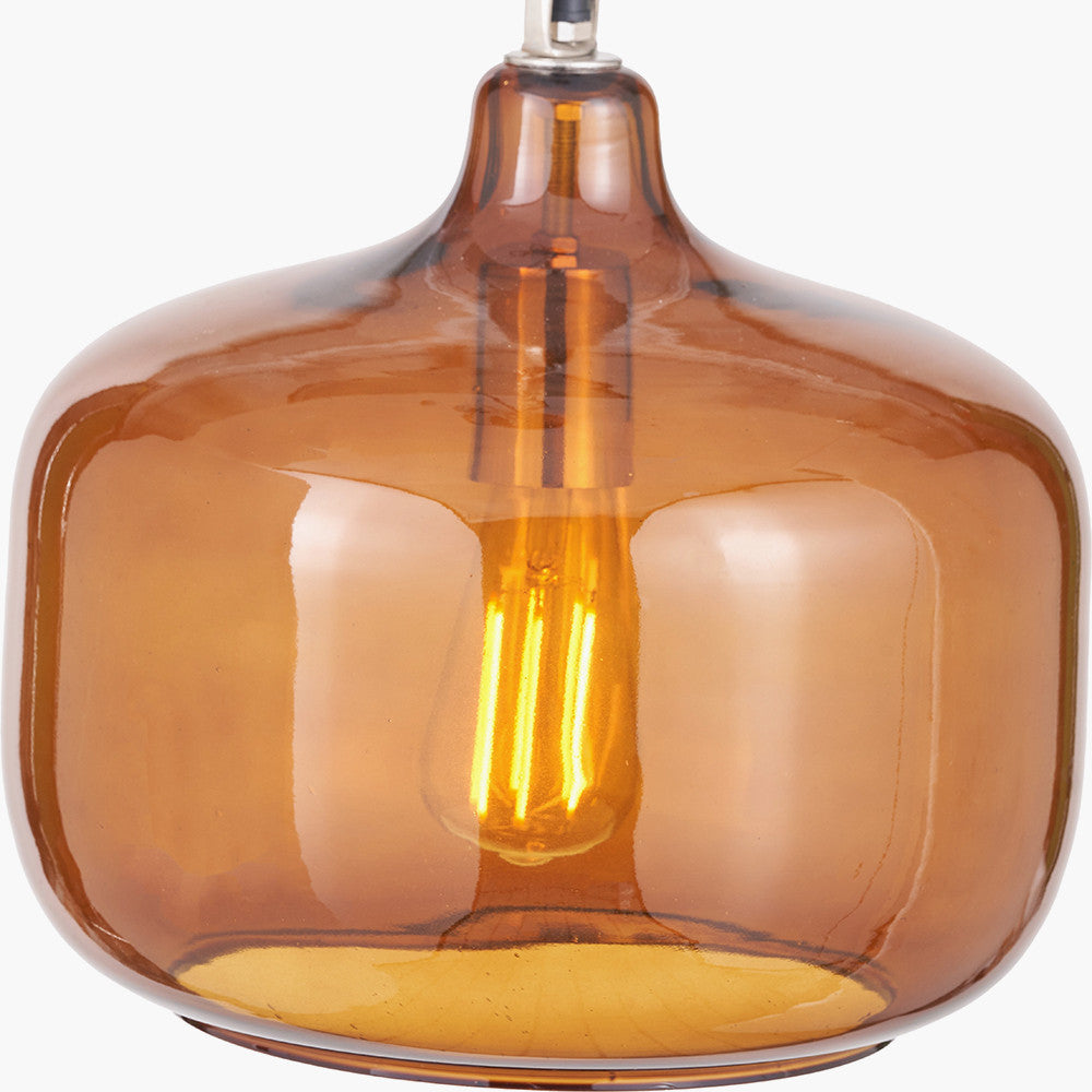 Corby Amber Glass Pendant – Handcrafted Ceiling Light