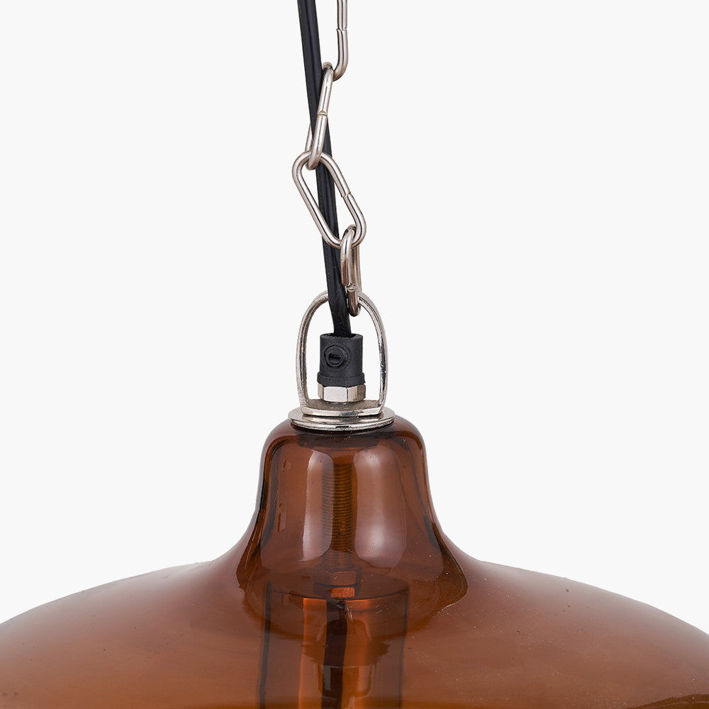 Corby Amber Glass Pendant – Handcrafted Ceiling Light