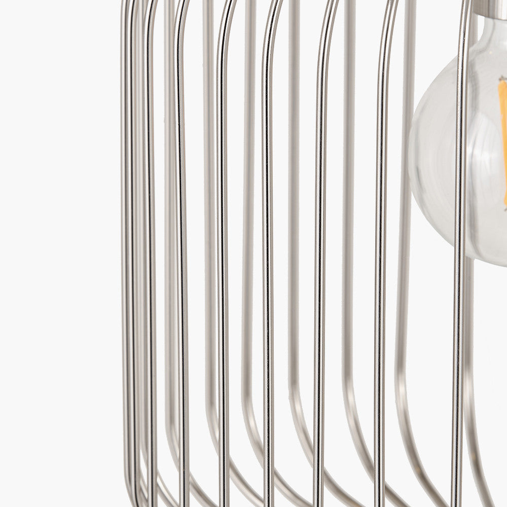 Dania Silver Metal Wire Pendant Light – Modern Industrial Ceiling Light