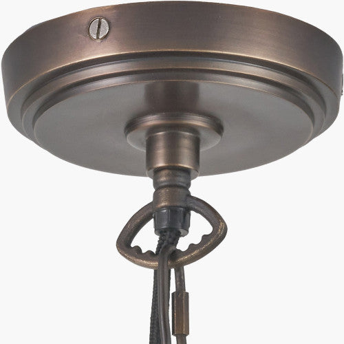 Piero Antique Bronze Metal 6 Arm Pendant Chandelier – Handcrafted in India