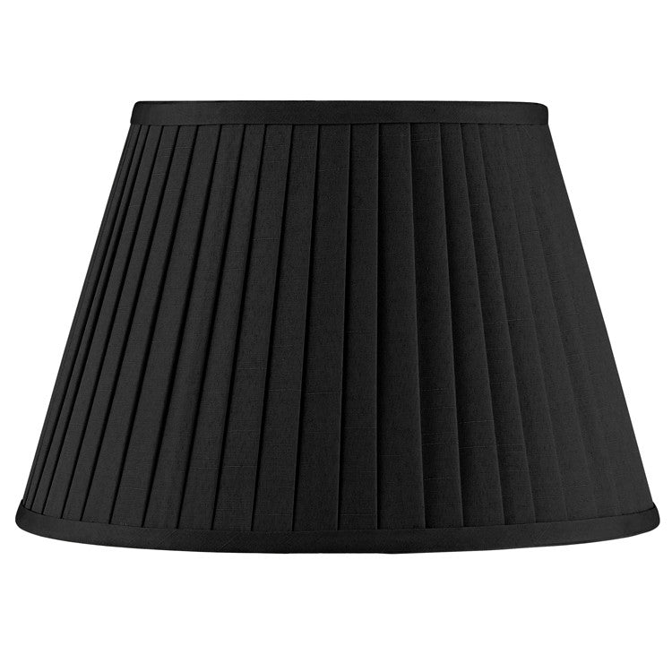 Lyndon 30cm Black Silk Mix Knife Pleat Tapered Lampshade – Classic Elegance with a Modern Edge