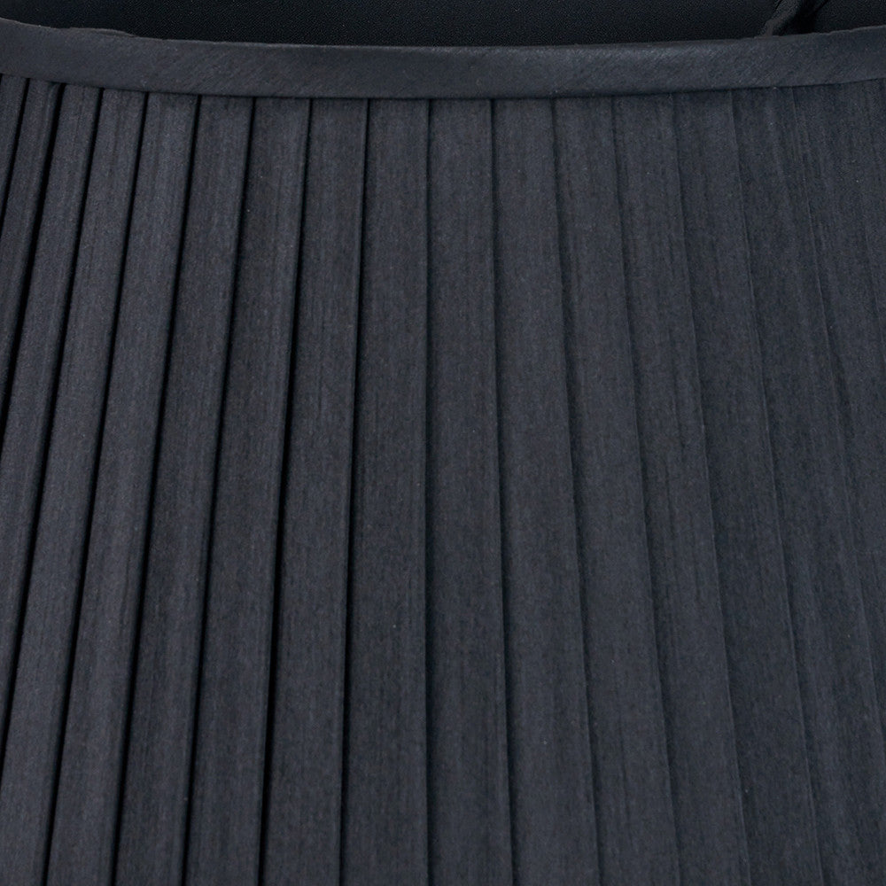 Lyndon 30cm Black Silk Mix Knife Pleat Tapered Lampshade – Classic Elegance with a Modern Edge