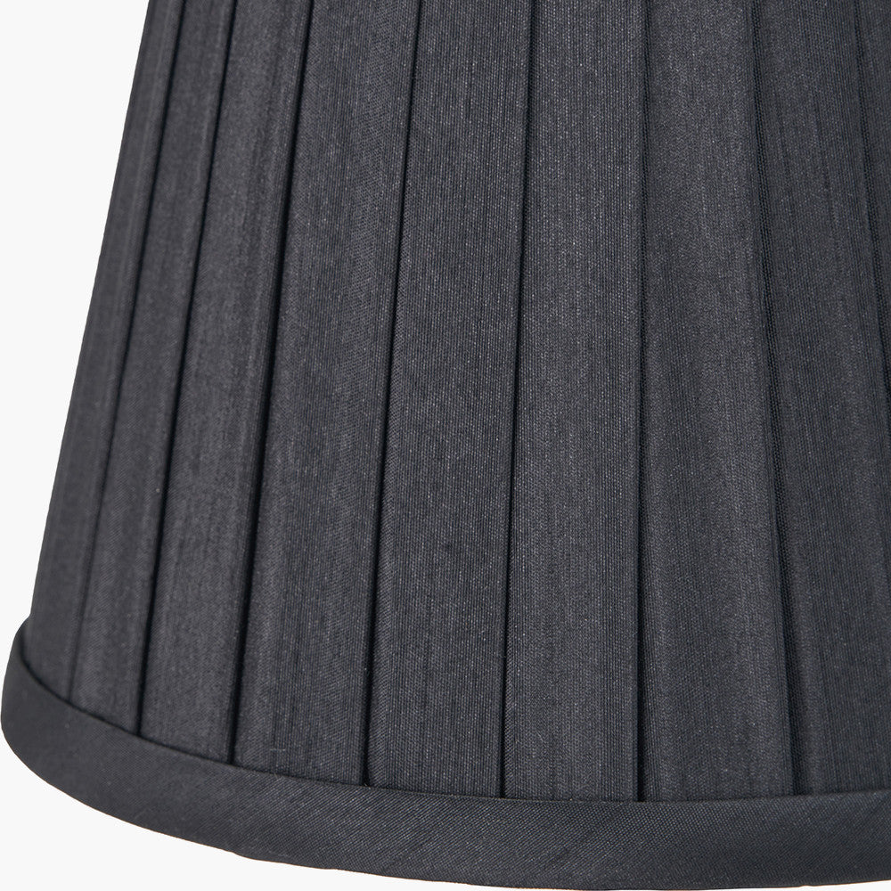 Lyndon 15cm Black Silk Mix Knife Pleat Tapered Lampshade – Classic Elegance for Modern UK Homes