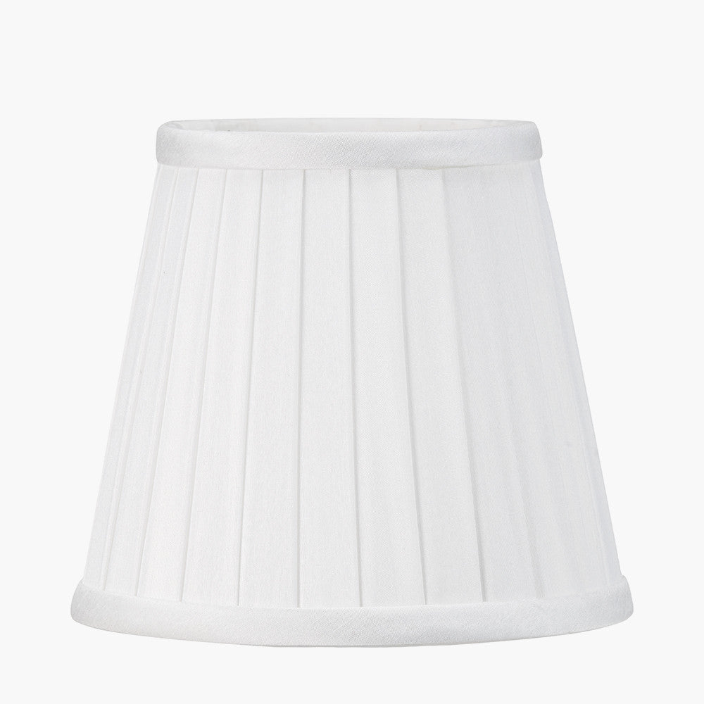 Lyndon 15cm Ivory Silk Mix Knife Pleat Tapered Lampshade – Timeless Style for Elegant UK Homes