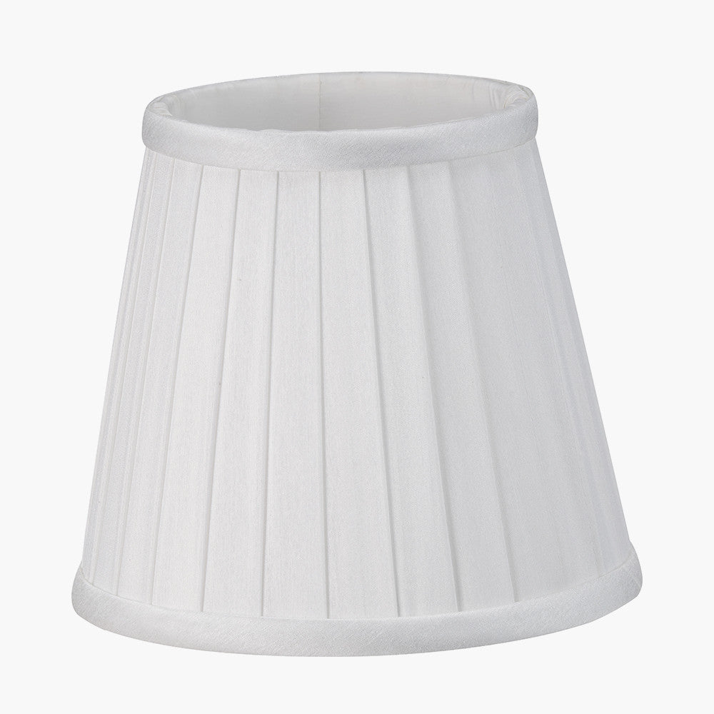 Lyndon 15cm Ivory Silk Mix Knife Pleat Tapered Lampshade – Timeless Style for Elegant UK Homes