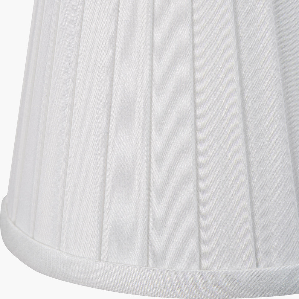Lyndon 15cm Ivory Silk Mix Knife Pleat Tapered Lampshade – Timeless Style for Elegant UK Homes