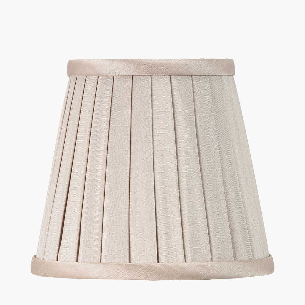 Lyndon 15cm Taupe Silk Mix Knife Pleat Tapered Lampshade – Timeless Elegance for Modern UK Homes