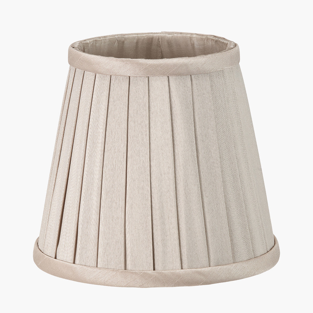 Lyndon 15cm Taupe Silk Mix Knife Pleat Tapered Lampshade – Timeless Elegance for Modern UK Homes