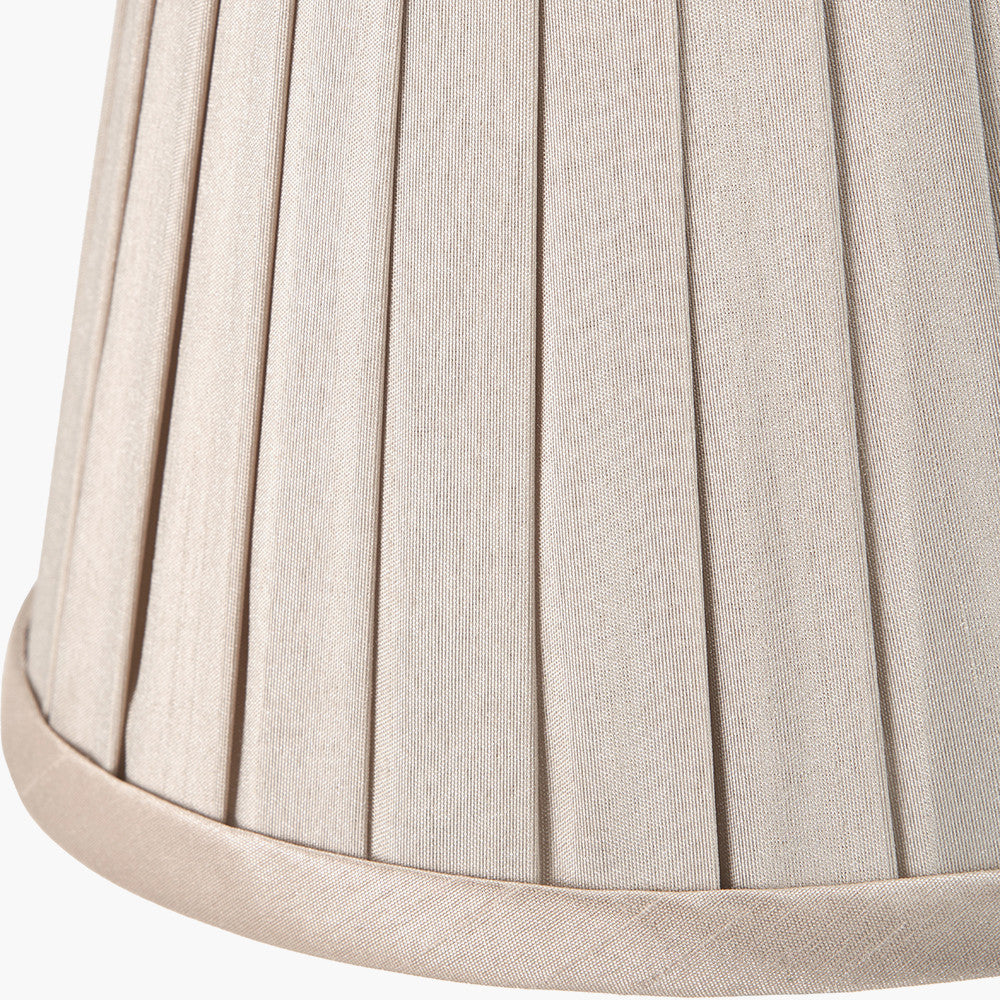 Lyndon 15cm Taupe Silk Mix Knife Pleat Tapered Lampshade – Timeless Elegance for Modern UK Homes