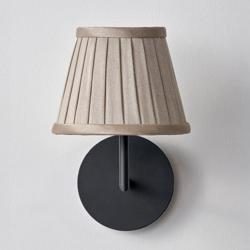 Lyndon 15cm Taupe Silk Mix Knife Pleat Tapered Lampshade – Timeless Elegance for Modern UK Homes