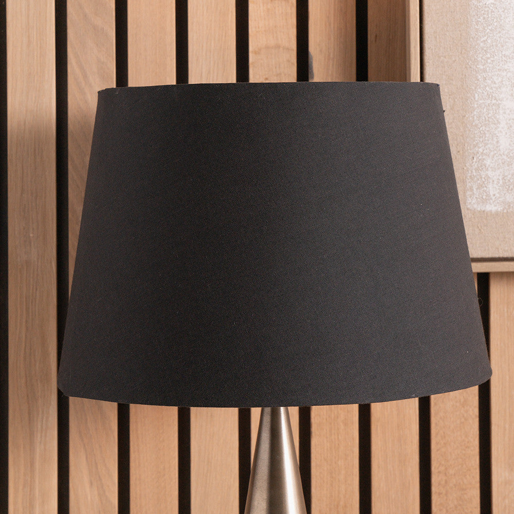 Adelaide 30cm Black Tapered Cotton Mix Lampshade – Sleek Elegance for Contemporary Living