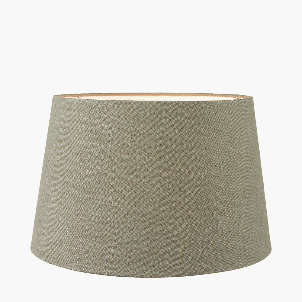 Milos 30cm Pistachio Green Linen Tapered Lampshade – Natural Texture with Contemporary Elegance
