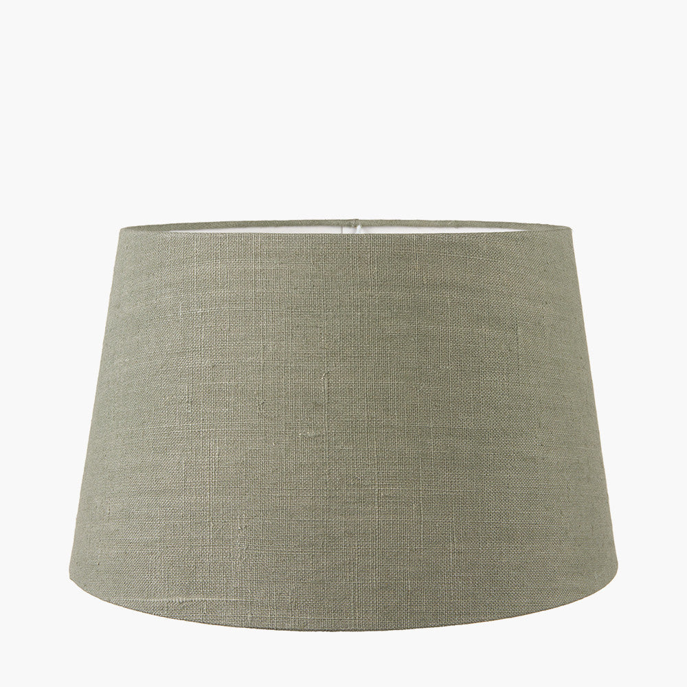 Milos 30cm Pistachio Green Linen Tapered Lampshade – Natural Texture with Contemporary Elegance