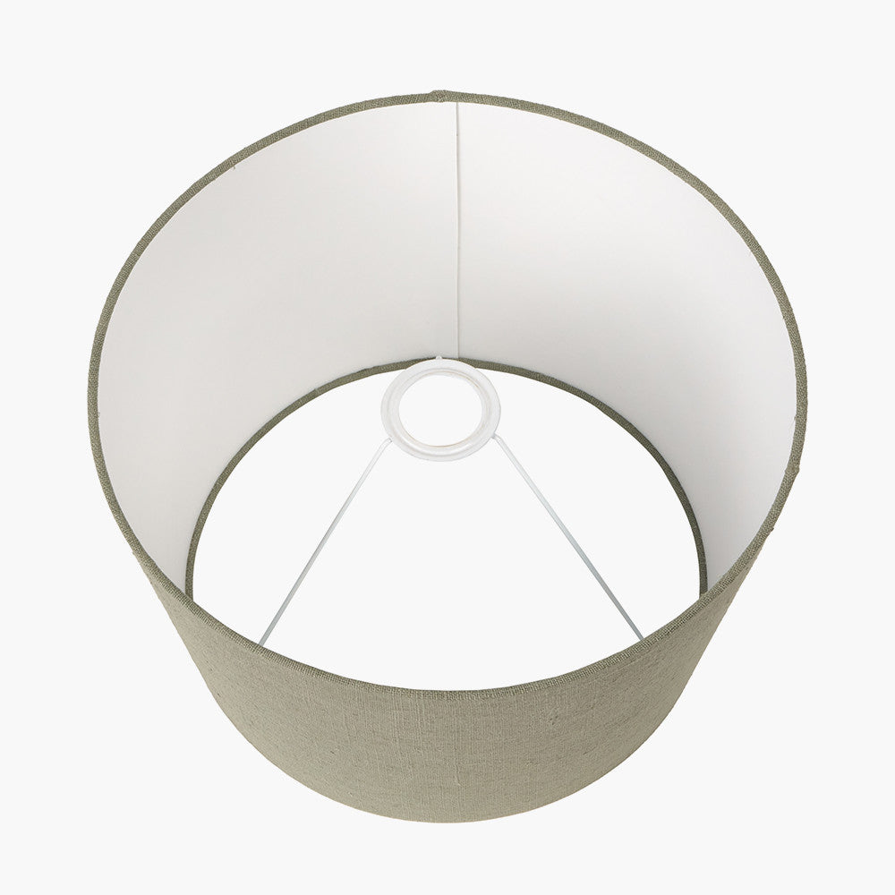 Milos 30cm Pistachio Green Linen Tapered Lampshade – Natural Texture with Contemporary Elegance