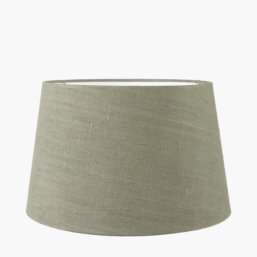 Milos 30cm Pistachio Green Linen Tapered Lampshade – Natural Texture with Contemporary Elegance