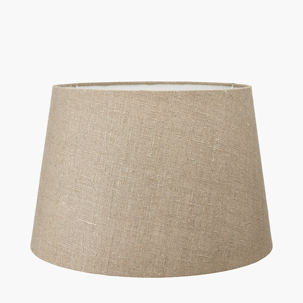 Milos 30cm Natural Linen Tapered Lampshade – Timeless Texture for Modern Rustic Homes