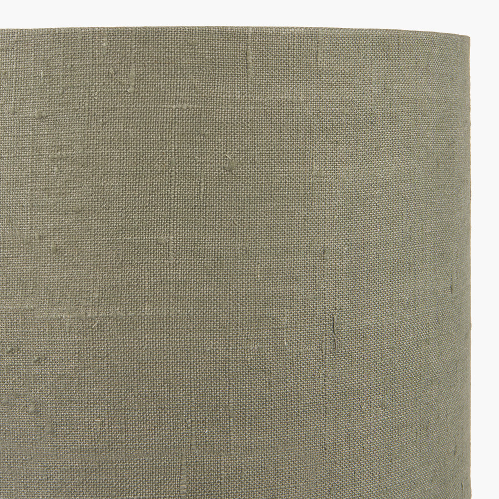 Edward 50cm Pistachio Green Linen Cylinder Lampshade – Soft Colour with Natural Rustic Texture