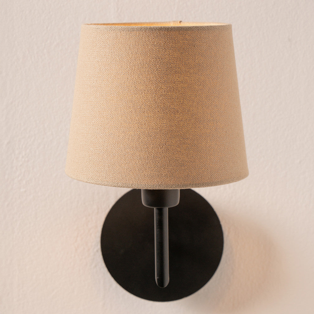 Pelham 15cm Taupe Handloom Tapered Candle Clip Lampshade – Classic Textured Design