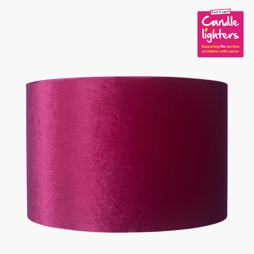 Bow 30cm Raspberry Velvet Cylinder Lampshade – Luxurious Warmth and Style for Modern Homes