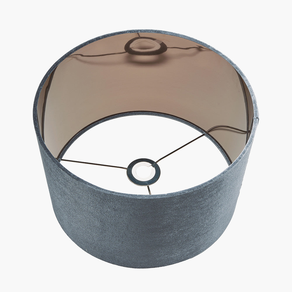 Bow 30cm Slate Velvet Cylinder Lampshade – Elegant Velvet Lighting for Contemporary UK Homes