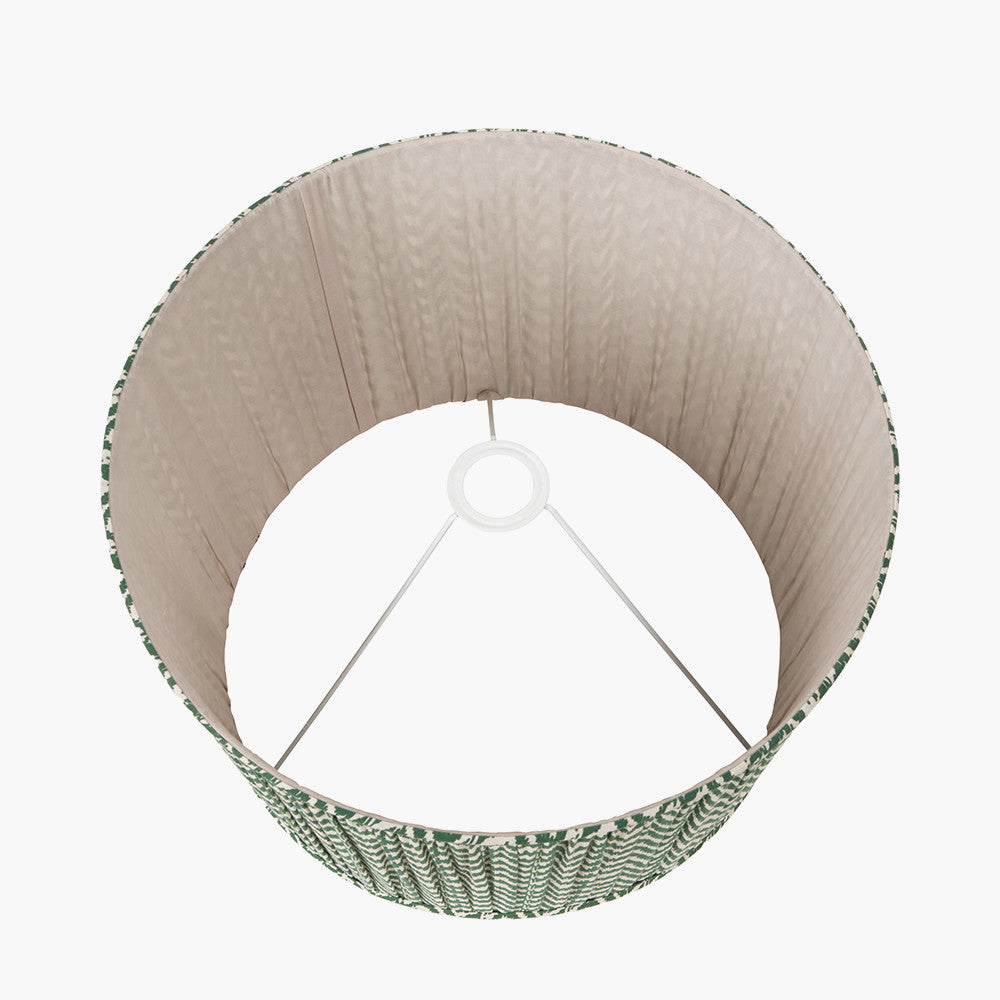 Vienna 30cm Forest Green Chevron Mushroom Pleat Lampshade – Timeless Pattern, Modern Sophistication
