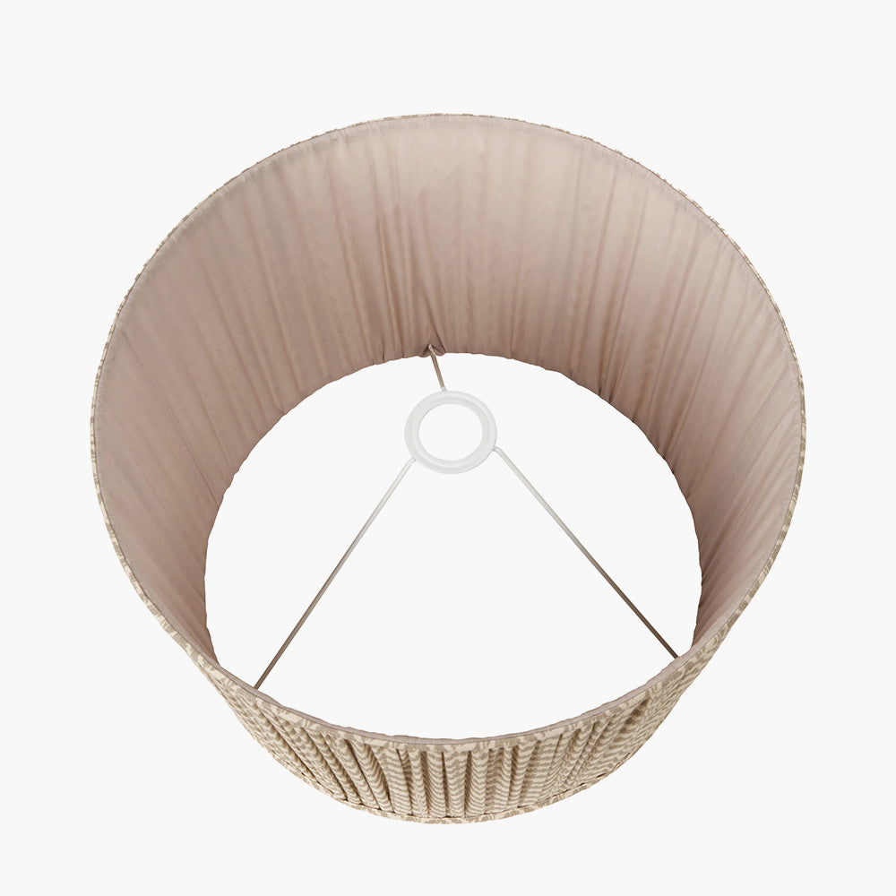 Vienna 30cm Taupe Chevron Mushroom Pleat Lampshade – Understated Elegance, Timeless Texture