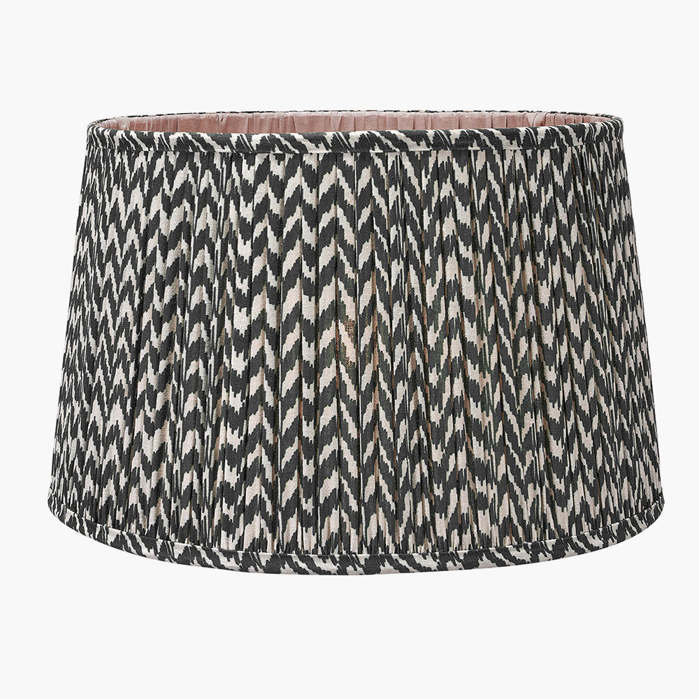 Vienna 30cm Black Chevron Mushroom Pleat Lampshade – Bold Pattern Meets Timeless Craftsmanship