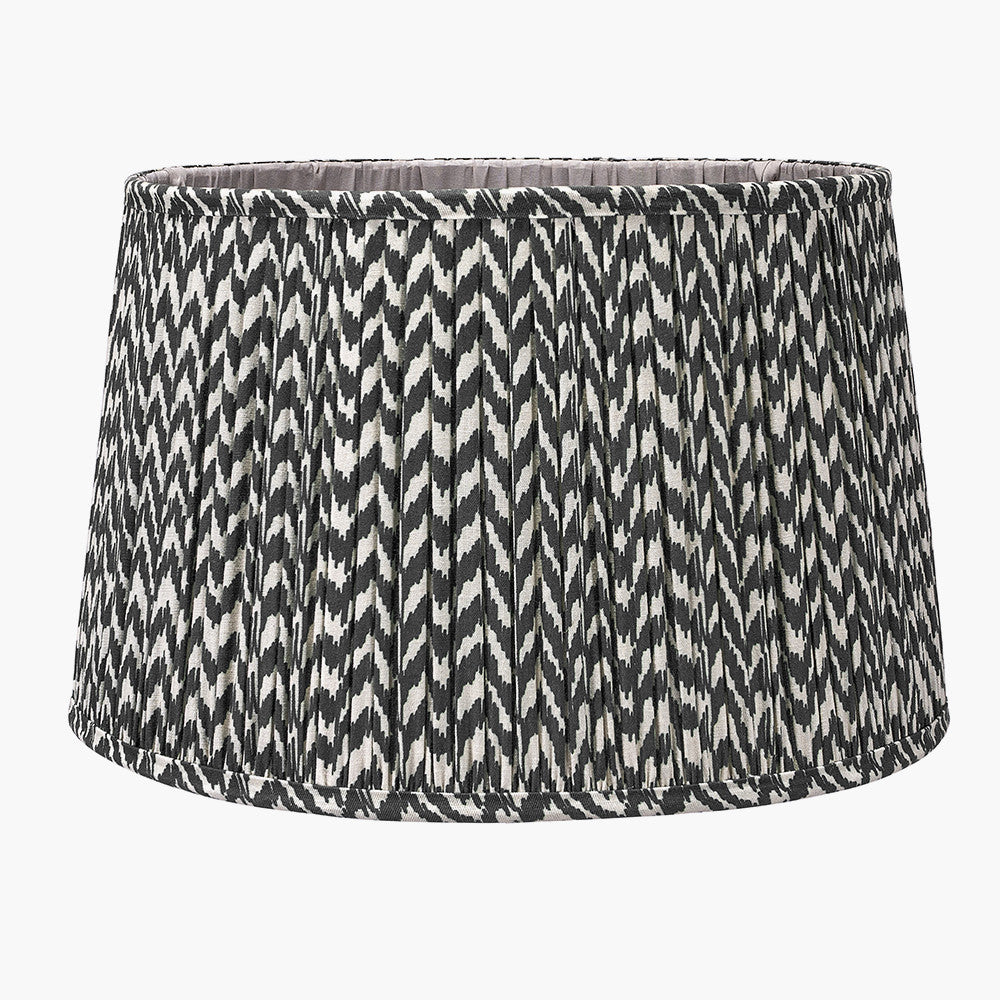 Vienna 30cm Black Chevron Mushroom Pleat Lampshade – Bold Pattern Meets Timeless Craftsmanship